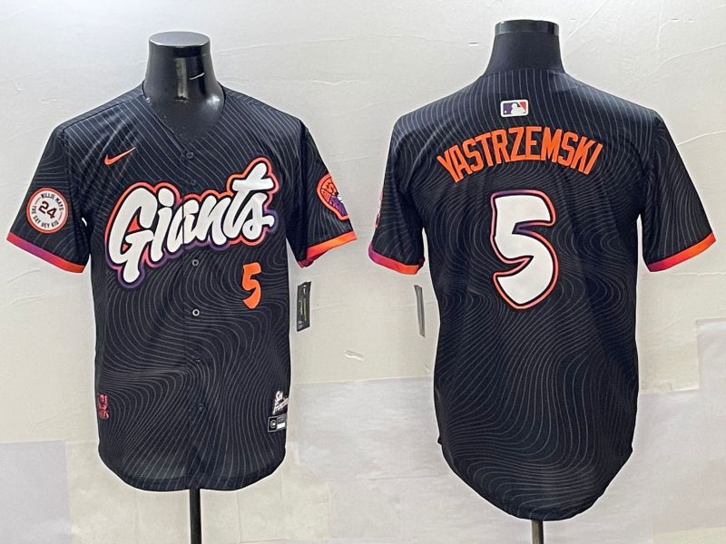 Men San Francisco Giants #5 Yastrzemski Black Joint Name 2025 Nike MLB Jersey style 38